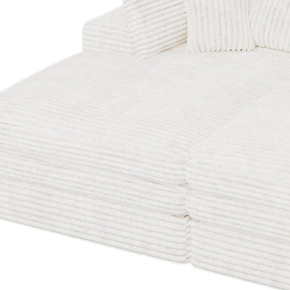79" White Corduroy Sleeper Sofa