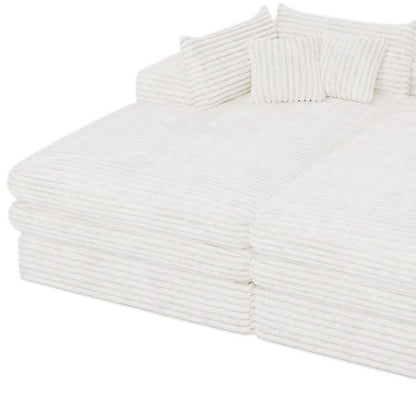 79" White Corduroy Sleeper Sofa
