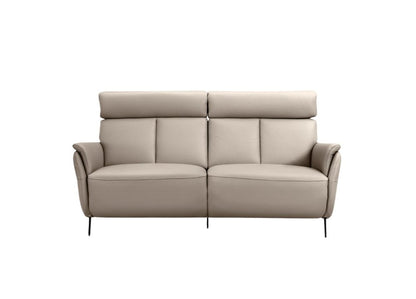 73" Light Gray Leather Reclining USB Sofa