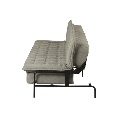 77" Gray Fabric Convertible Futon Sleeper Reclining Sofa