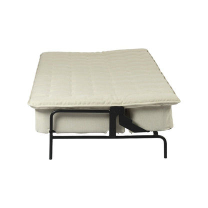 77" Beige Fabric Convertible Futon Sleeper Reclining Sofa