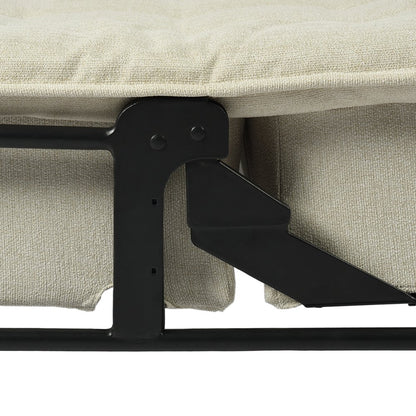 77" Beige Fabric Convertible Futon Sleeper Reclining Sofa