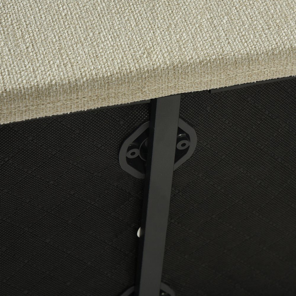 77" Beige Fabric Convertible Futon Sleeper Reclining Sofa