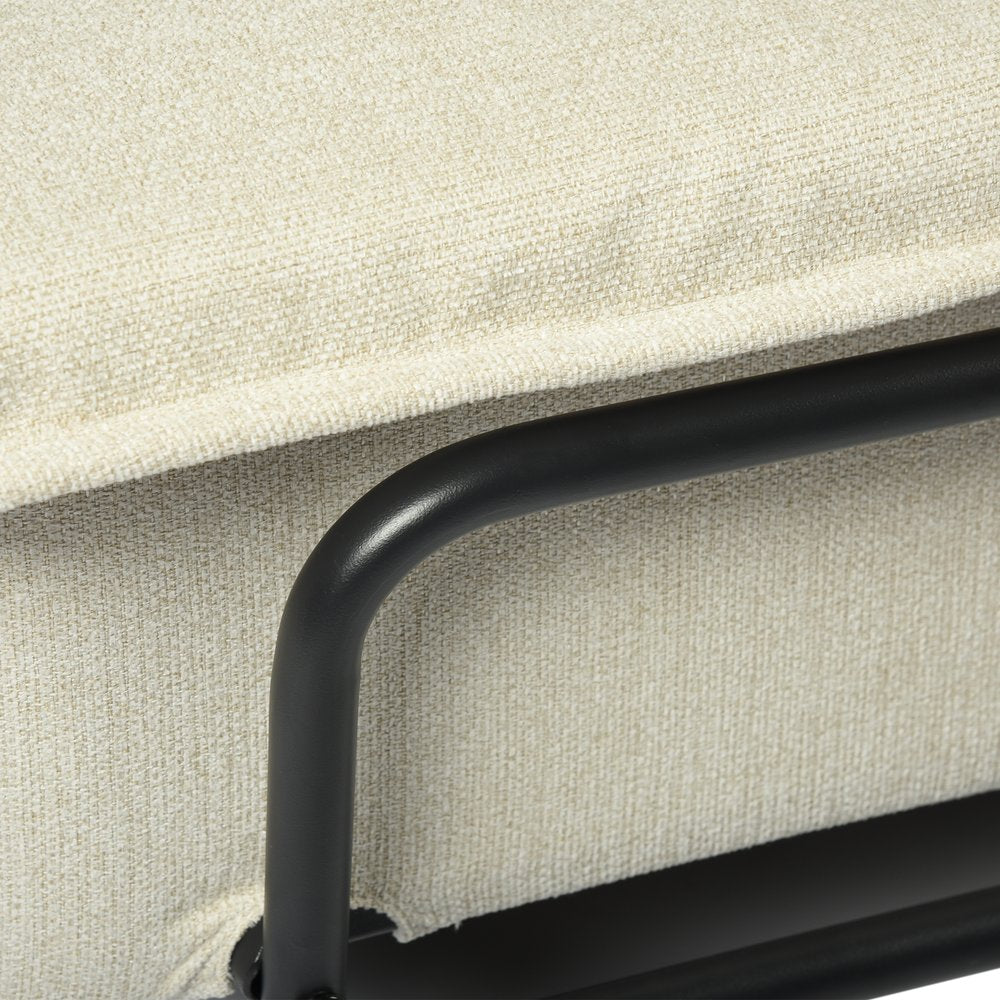 77" Beige Fabric Convertible Futon Sleeper Reclining Sofa