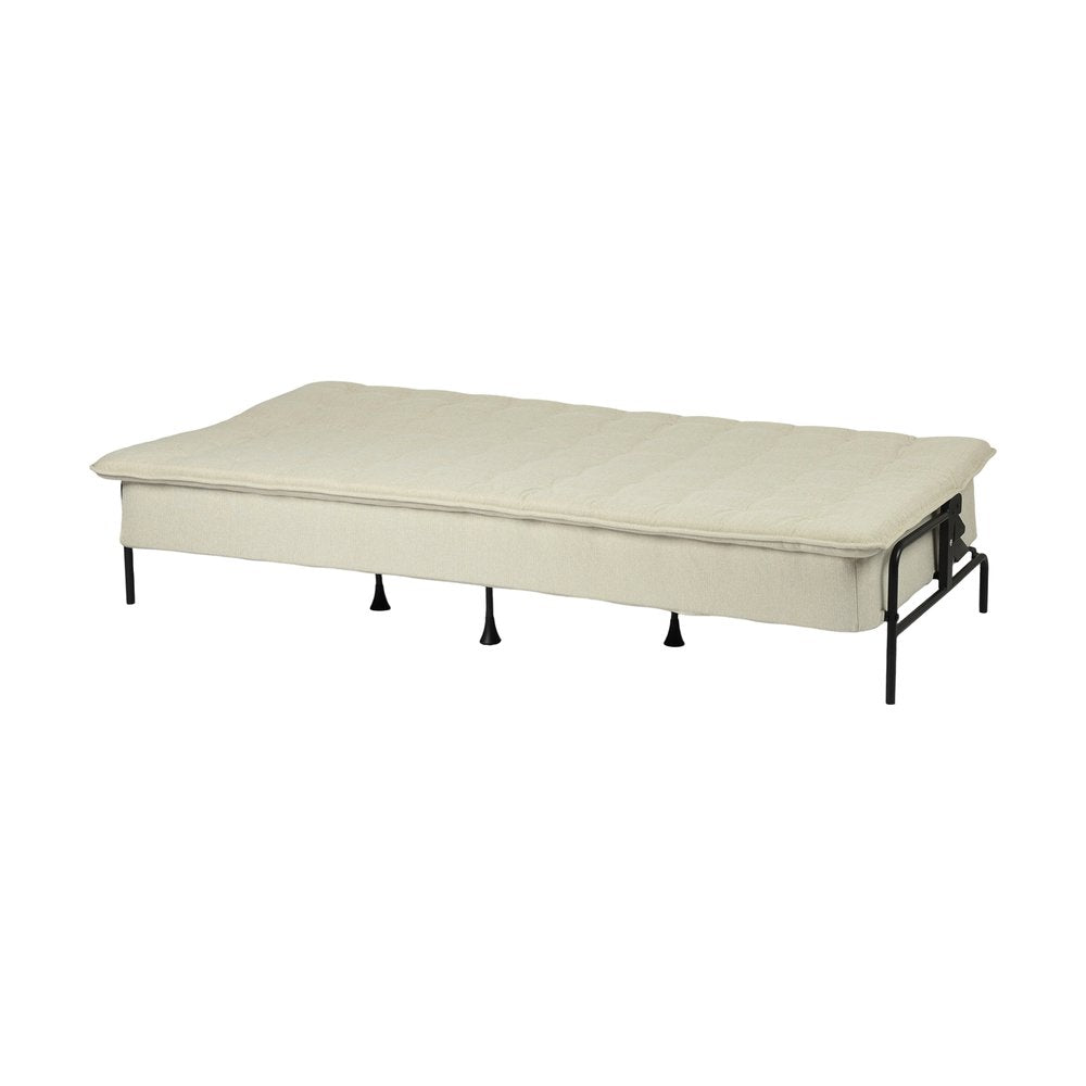 77" Beige Fabric Convertible Futon Sleeper Reclining Sofa