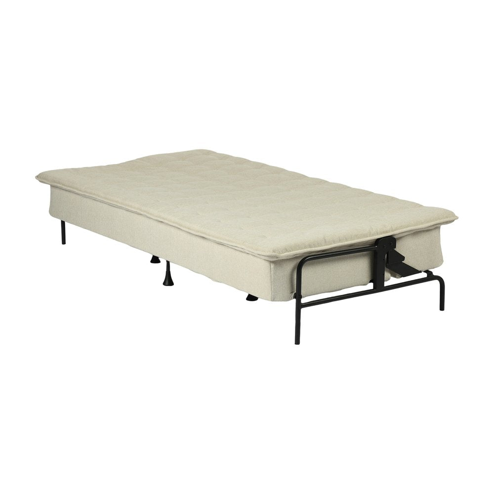 77" Beige Fabric Convertible Futon Sleeper Reclining Sofa