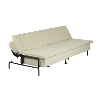 77" Beige Fabric Convertible Futon Sleeper Reclining Sofa