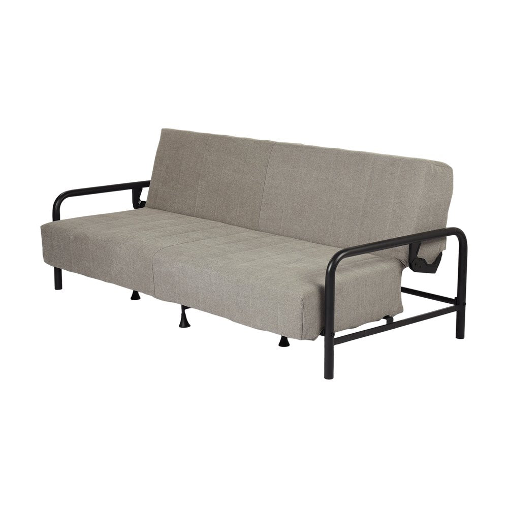 79" Gray Fabric Convertible Futon Sleeper Reclining Sofa