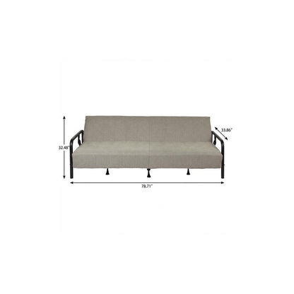 79" Gray Fabric Convertible Futon Sleeper Reclining Sofa