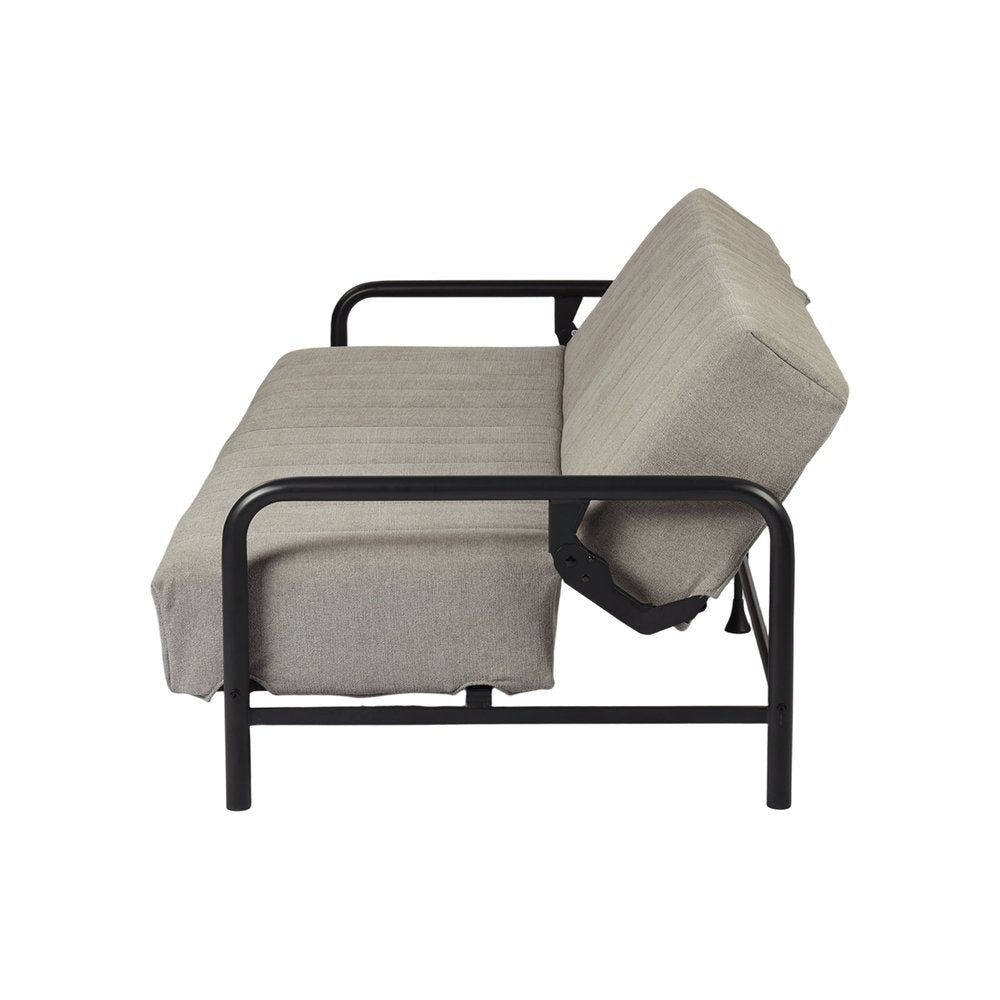 79" Gray Fabric Convertible Futon Sleeper Reclining Sofa