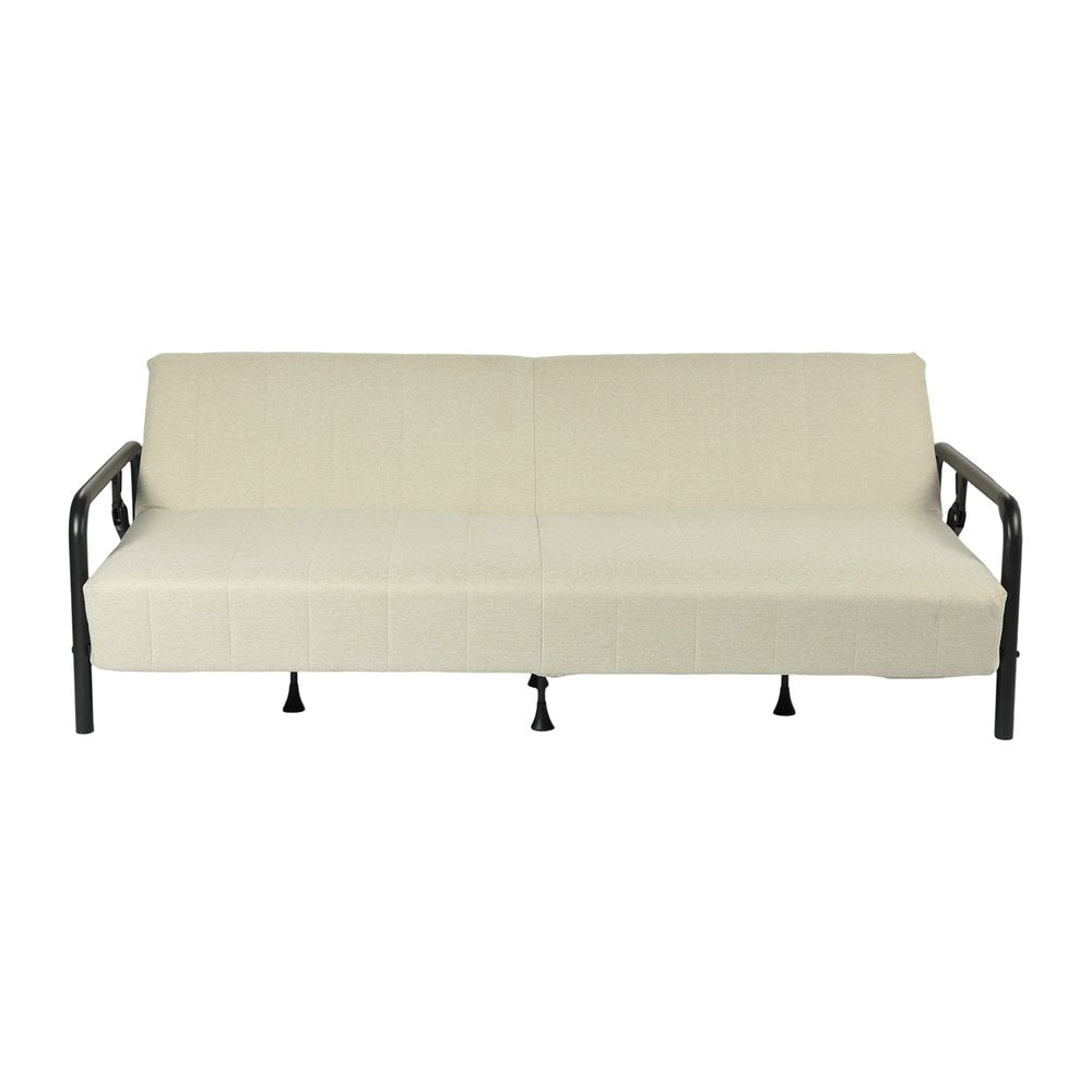 79" Beige Fabric Convertible Futon Sleeper Reclining Sofa