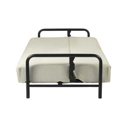 79" Beige Fabric Convertible Futon Sleeper Reclining Sofa