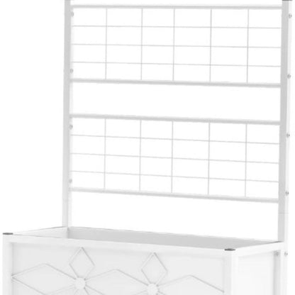 47" X 35" White Steel Rectangular Planter Box