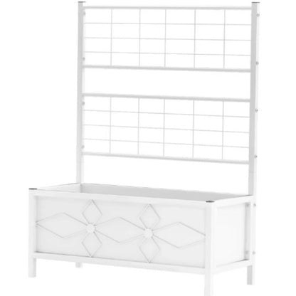 47" X 35" White Steel Rectangular Planter Box