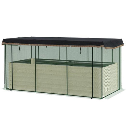43" X 91" Beige Steel Rectangular Planter Box
