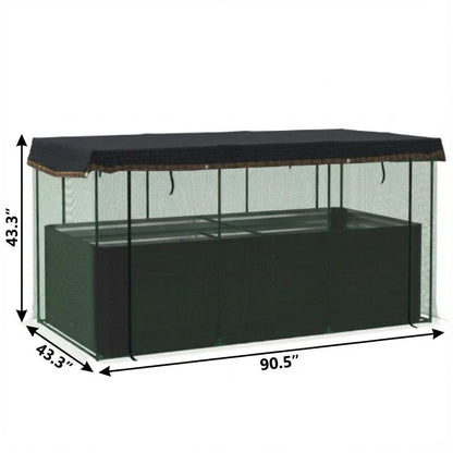 43" X 91" Green Steel Rectangular Planter Box