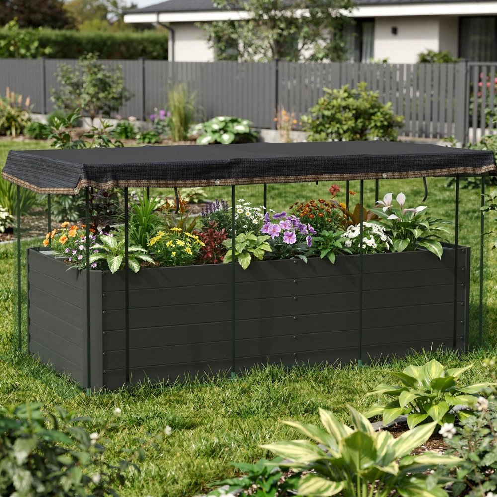 43" X 91" Green Steel Rectangular Planter Box