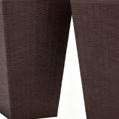 Set of Three Brown Recycled Plastic Rectangular Planter Box