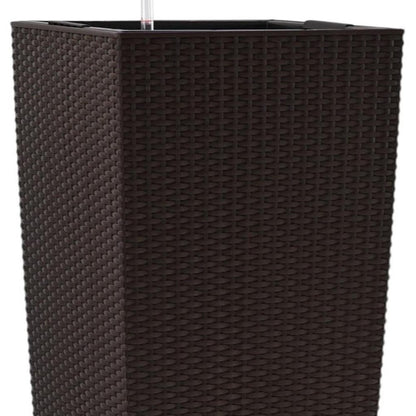 30" X 15" Brown Recycled Plastic Rectangular Self Watering Planter Box