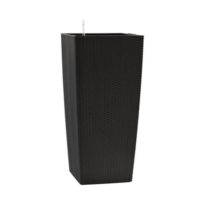 30" X 15" Black Recycled Plastic Rectangular Self Watering Planter Box
