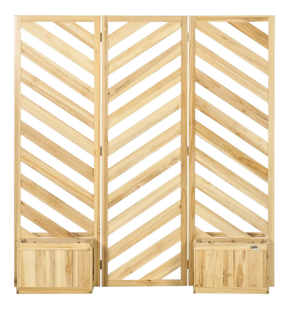 65" X 62" Brown Wood Rectangular Planter Box