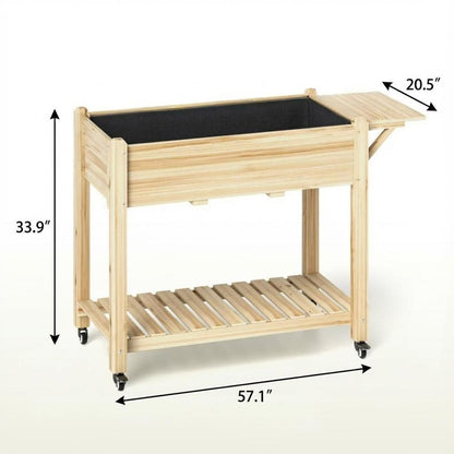 34" X 57" Brown Wood Rectangular Planter Box