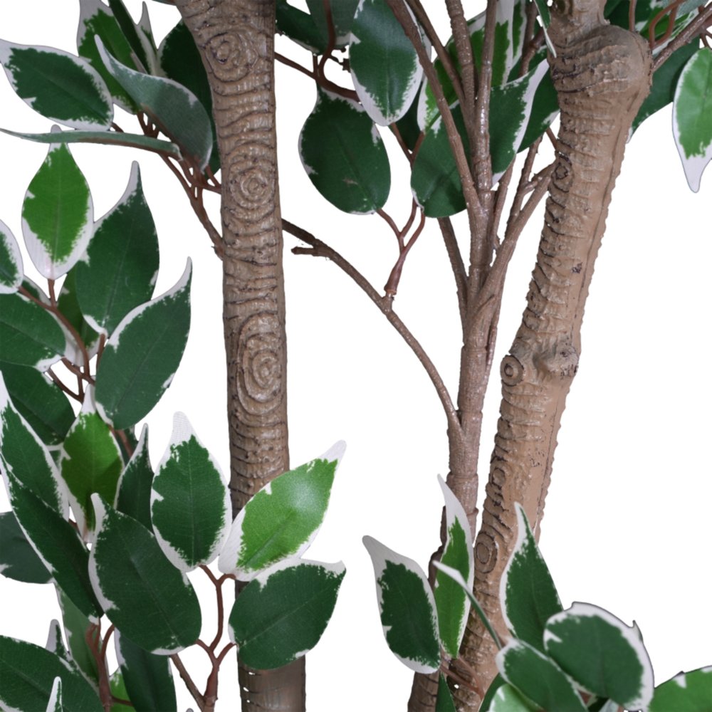 69" Green Artificial Ficus Tree In Cylindrical Black Pot