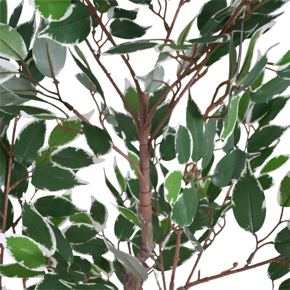 51" Green Artificial Ficus Tree In Cylindrical Black Pot