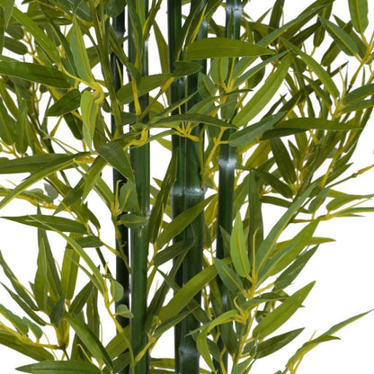Set of Two 72" Green Artificial Bamboo Tree In Cylindrical Black Pot