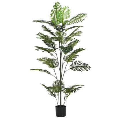 86" Green Artificial Palm Tree In Cylindrical Black Pot