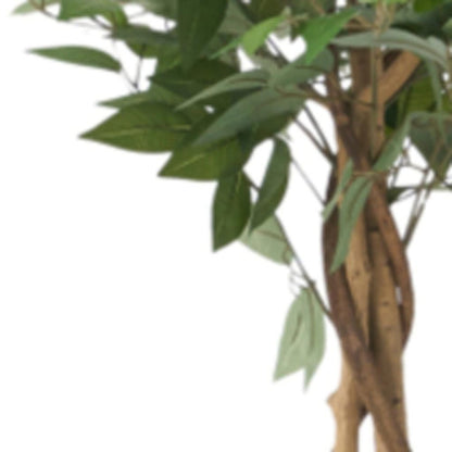 59" Green Artificial Ficus Tree In Cylindrical Black Pot