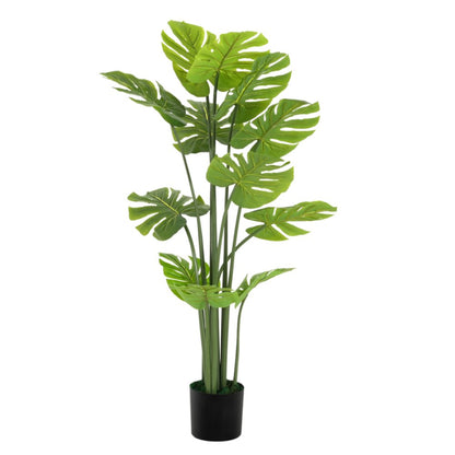 57" Green Artificial In Cylindrical Black Pot