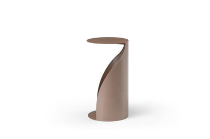21" Gold Steel Round Pedestal End Table