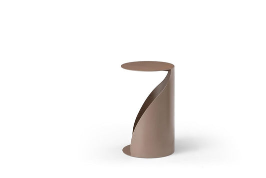 19" Gold Steel Round Pedestal End Table