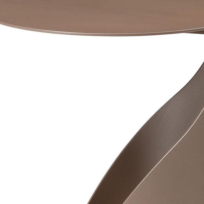 19" Gold Steel Round Pedestal End Table