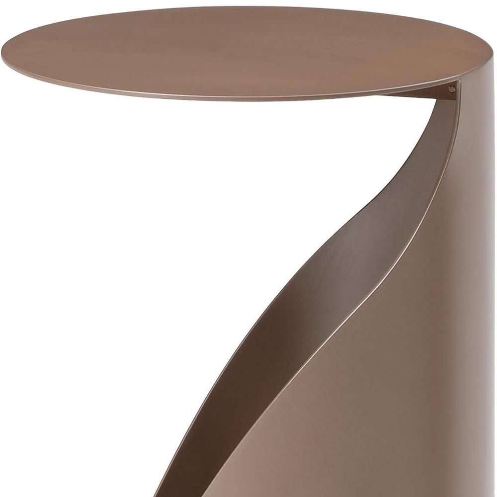 19" Gold Steel Round Pedestal End Table