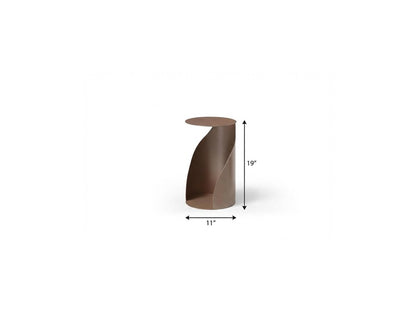 19" Gold Steel Round Pedestal End Table