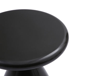18" Black Steel Cinched High Waist Round Pedestal End Table