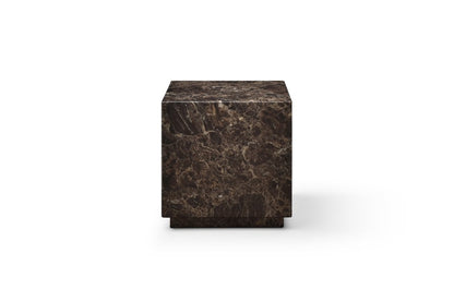 20" Brown Marble Square Block End Table