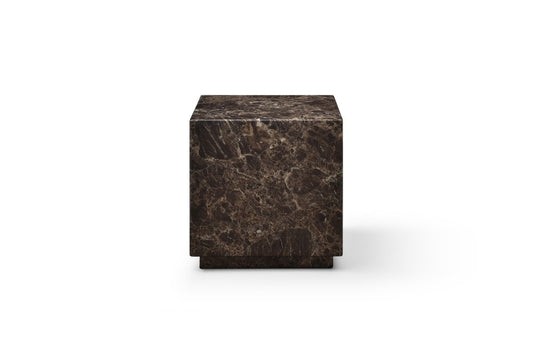 20" Brown Marble Square Block End Table