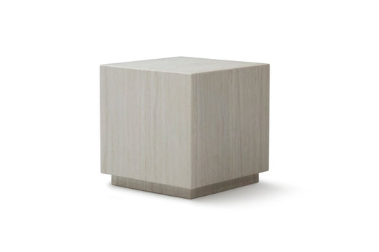 20" Beige Marble Square Block End Table