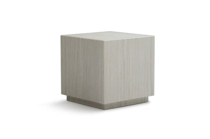 20" Beige Marble Square Block End Table
