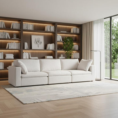 122" Pearl Fabric Reclining Sofa