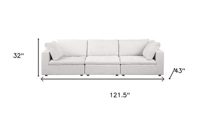 122" Pearl Fabric Reclining Sofa