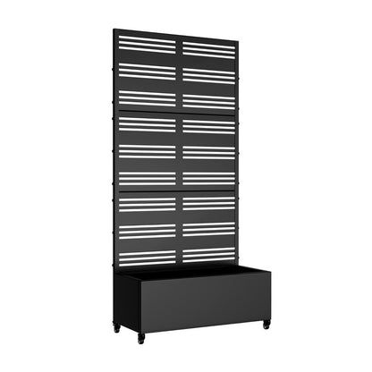 71" X 35" Black Galvanized Metal Rectangular Planter Box