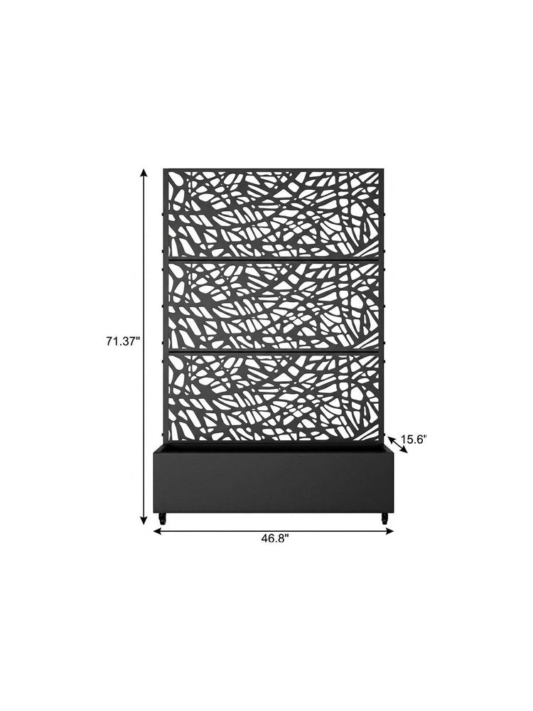 71" X 47" Black Galvanized Metal Rectangular Planter Box