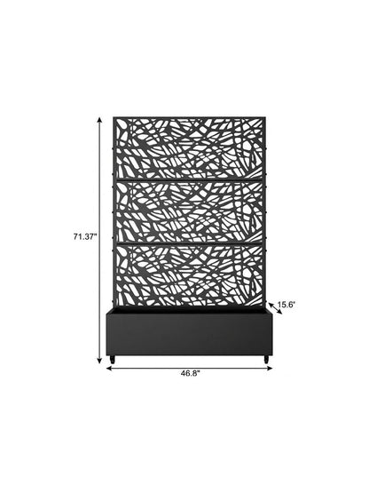 71" X 47" Black Galvanized Metal Rectangular Planter Box