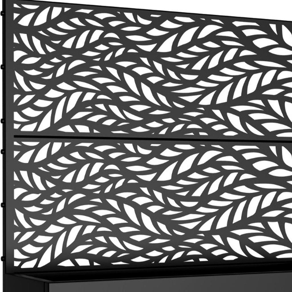 47" X 47" Black Galvanized Metal Rectangular Planter Box