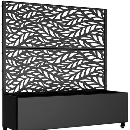 47" X 47" Black Galvanized Metal Rectangular Planter Box