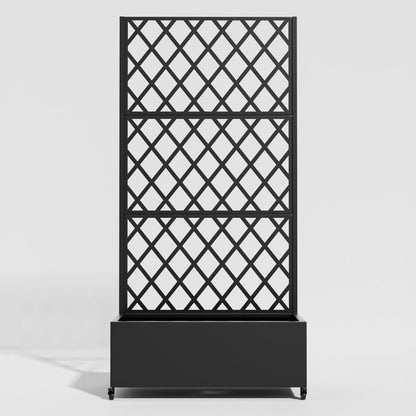 71" X 35" Black Galvanized Metal Rectangular Planter Box